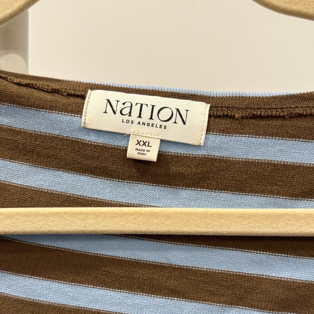 Women's Striped Sweater - Brown and Blue